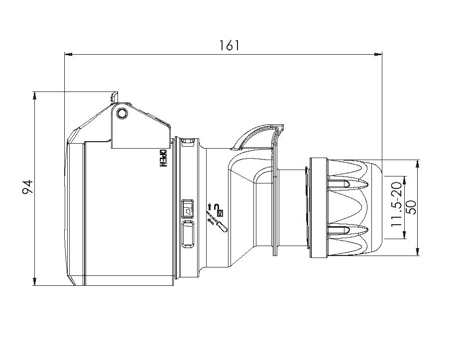 Kupplung Kunststoff CEE IP44/IP54