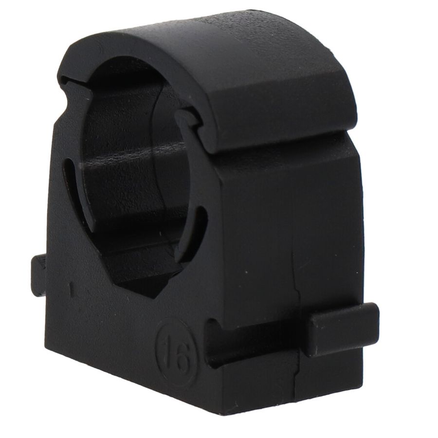 Pipe clamp PP black for outer-ø 15mm