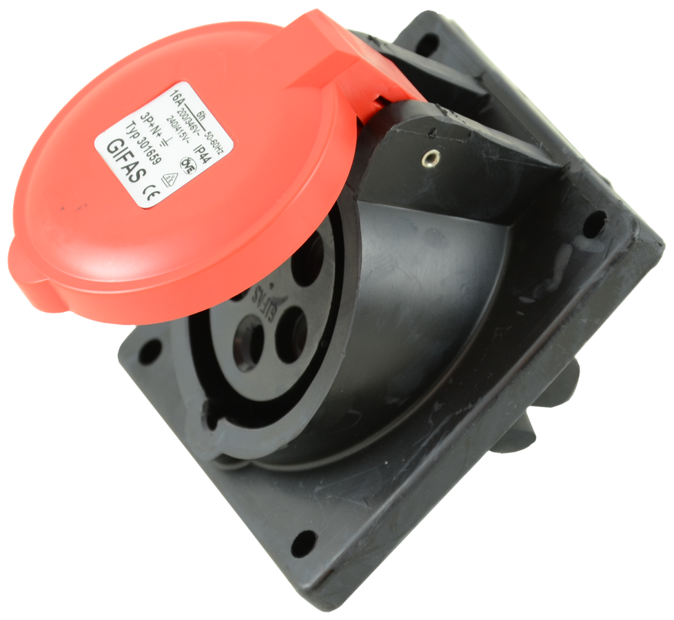 Solid rubber built-in socket CEE