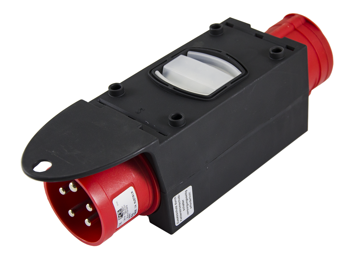 Plug adapter input CEE 16A/400V - output CEE 32A/400,