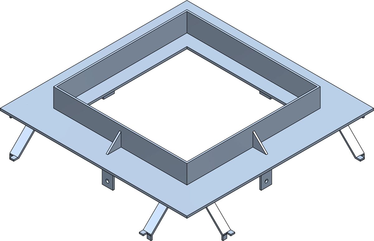 Pit frame V2A, for tube D= 60mm, C250,
