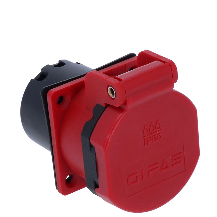 Einbausteckdose Typ 15 IP55 rot