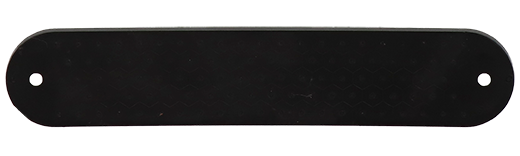 Rückstrahler Kunststoff schwarz, 101 Glasperlen weiss, 125x24mm,