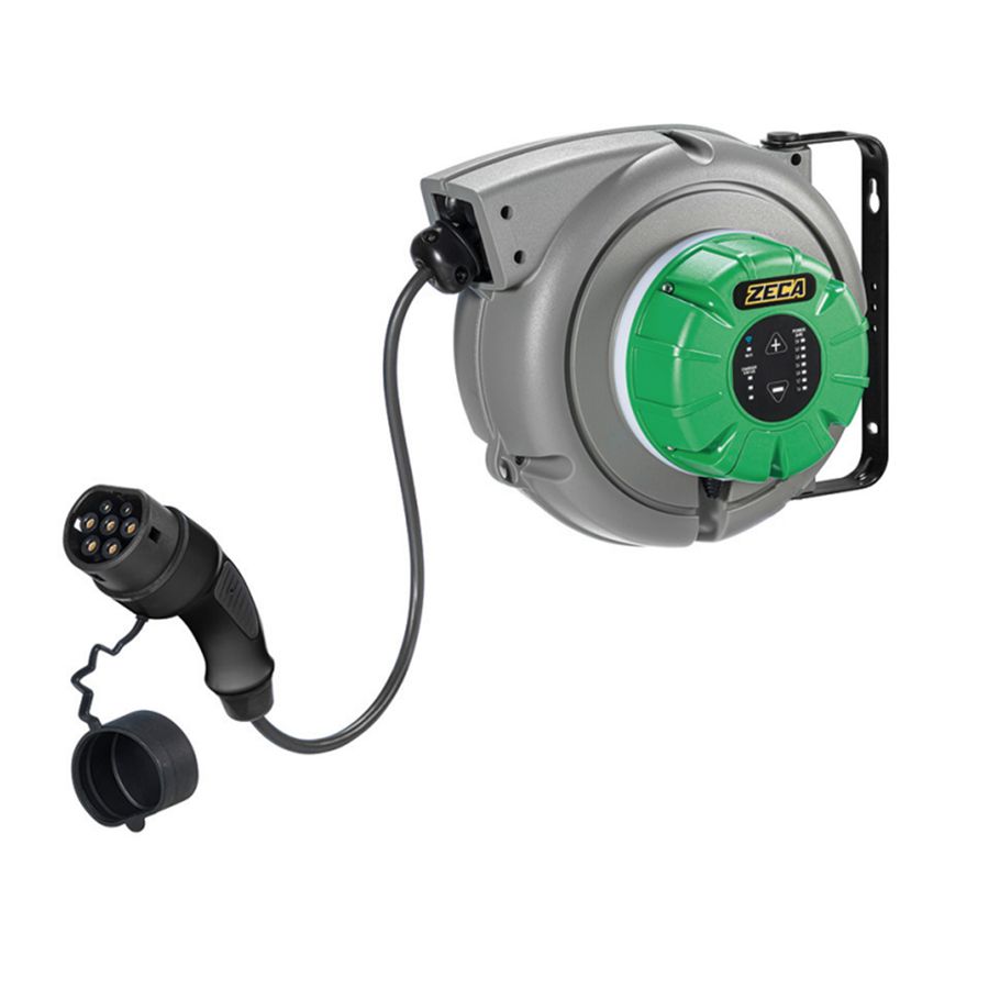 Spring-driven cable reel 'E-Mobility' with integrated Wallbox