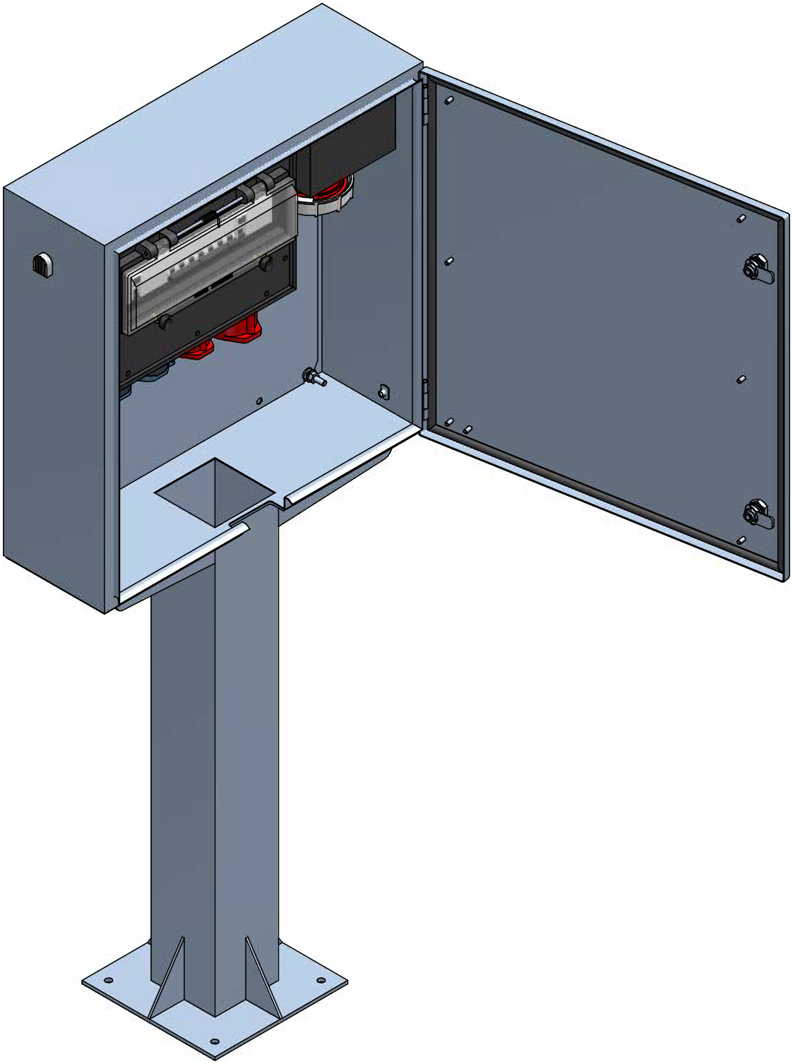 Distribuzione elettrica sopra muro piedistallo V2A,
