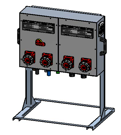 Distributore di corrente 250A, alluminio RAL 7001, IP44