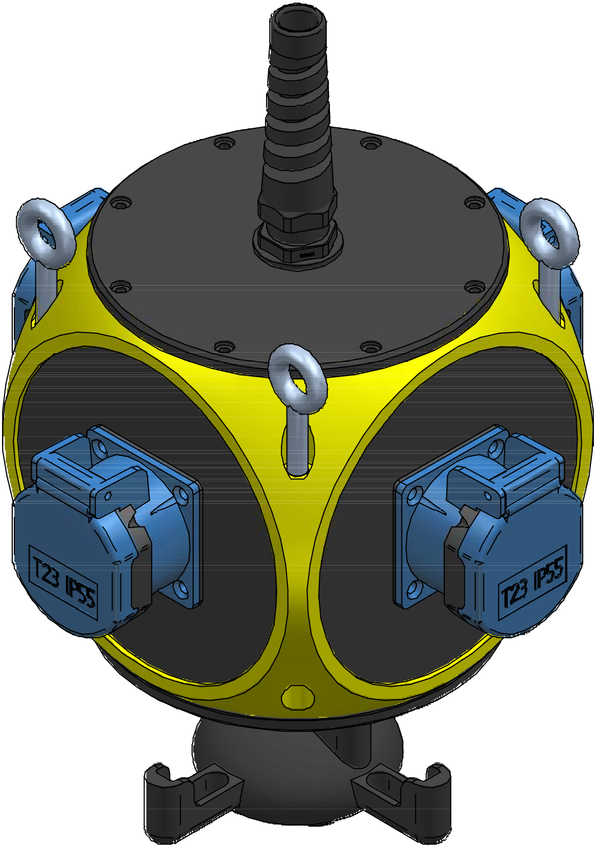 Plastic suspendet distributor yellow/black IP44