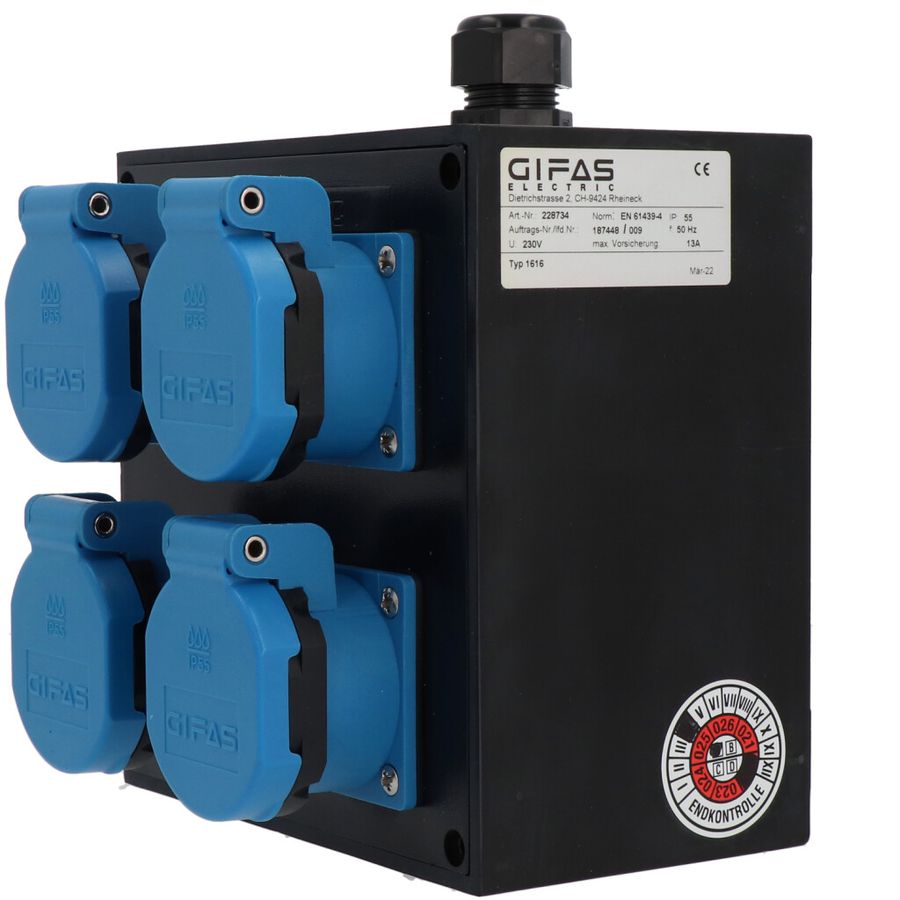 Small hard rubber distributor box type 1616, black