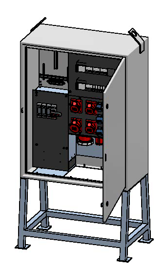 Baustromverteiler 100A, Stahlblech
