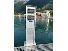 Stainless steel energy column at Fohnhafen Brunnen - secure power supply for ships and port facilities on the water