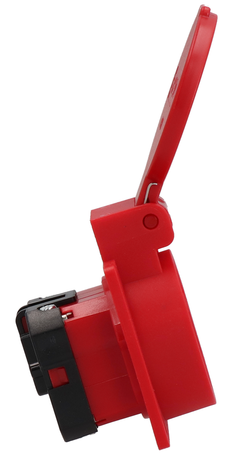 Presa da incasso tipo 15 IP20 rosso con coperchio