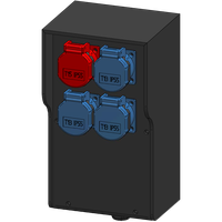 Hard rubber distributor box, type 7250, black