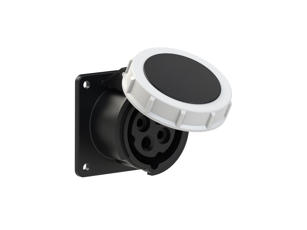Plastic built-in socket CEE 16A/500V, 3P+PE/7h, IP67, - GIFAS-ELECTRIC