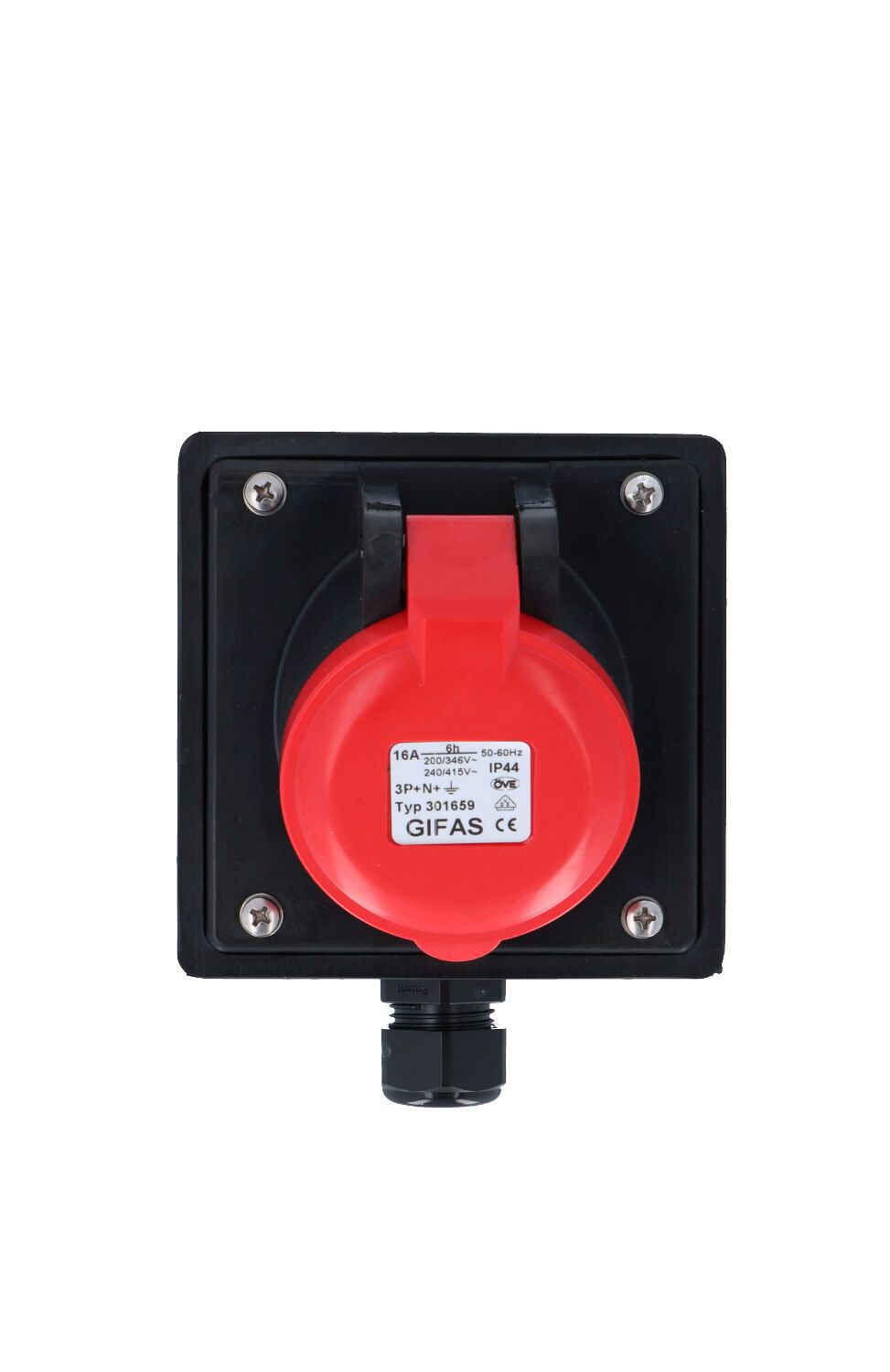 Solid rubber wall socket CEE