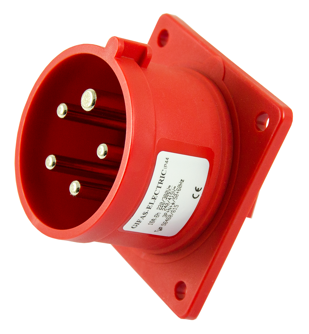 Plastic built-in plug CEE 16A/400V, 3P+N+PE/6h, IP44