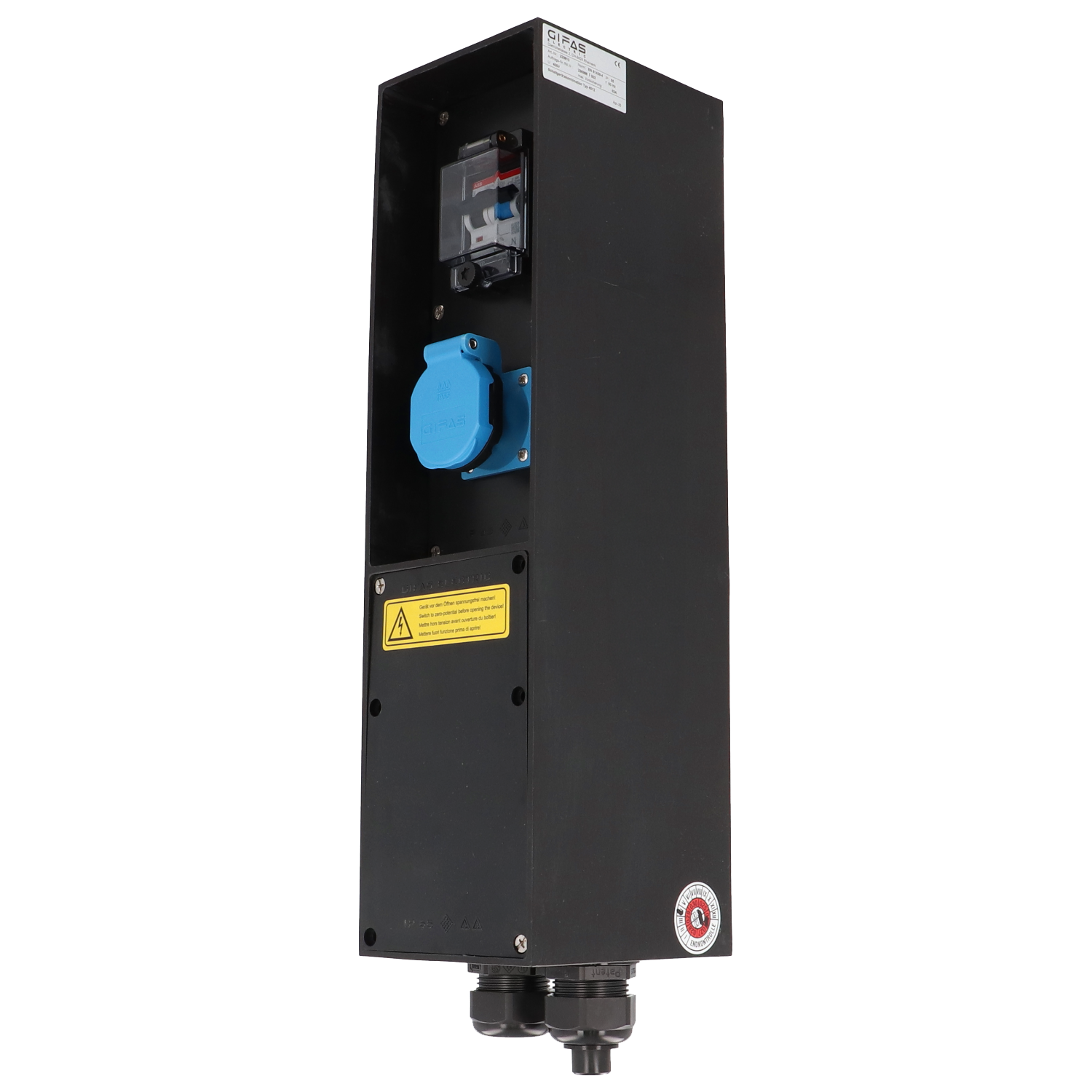 Quadro elettrico in gomma dura tipo 4512, nero