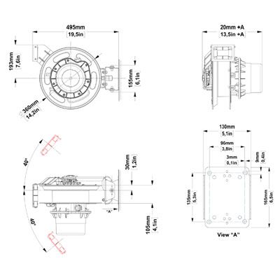 Wall holder, swivel design, for type 526and 'E-Mobility' type EV6322T/EV6162T