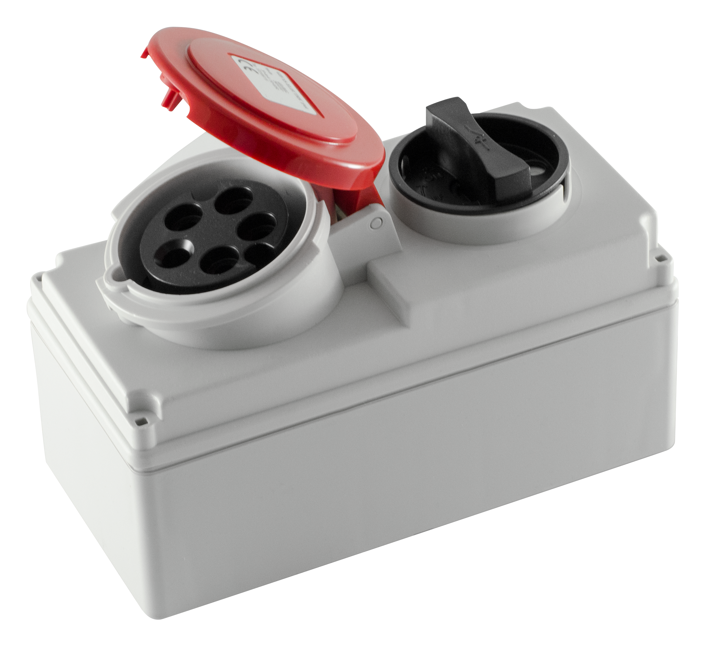 Safety socket with master switch CEE IP44/IP54