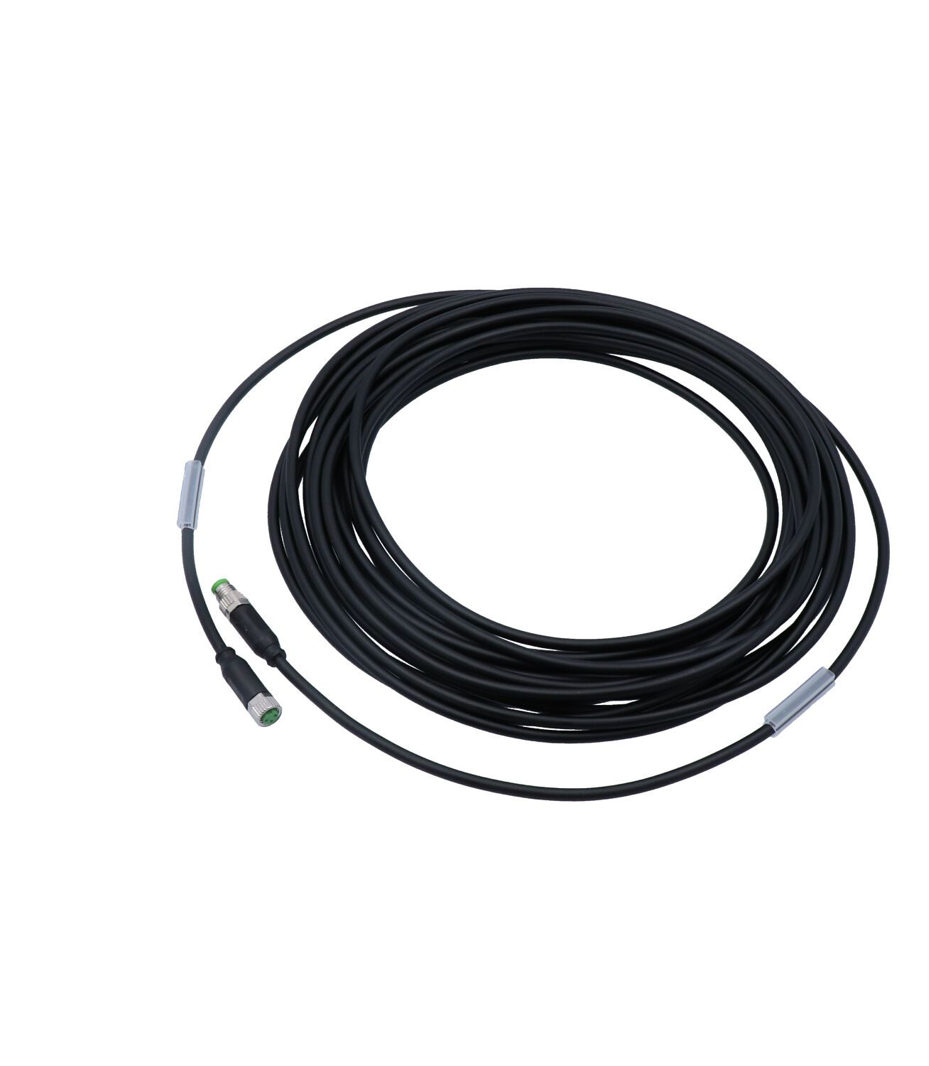 Extension cable 10m, black, with plug,