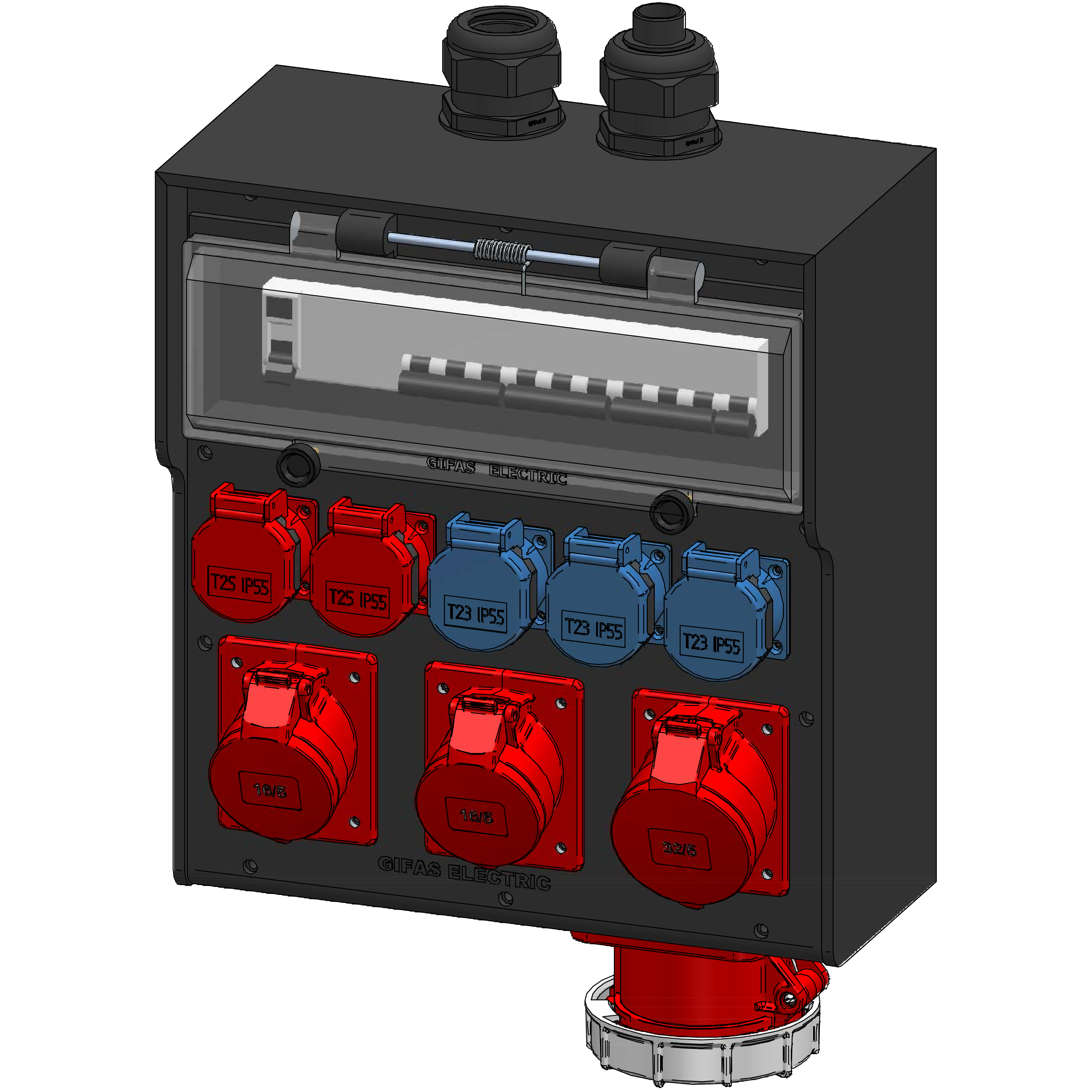 Boîtier de distribution type 7700 noir