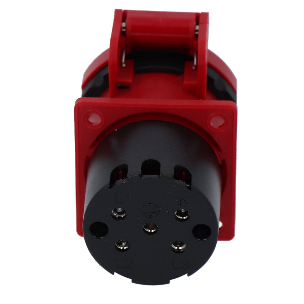Einbausteckdose Typ 25 IP55 rot