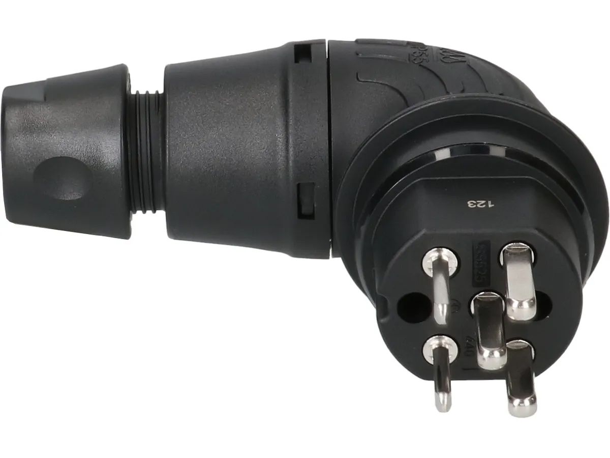 Right-angle plug type 25 IP55230-400V/10A/3P+N+PE black