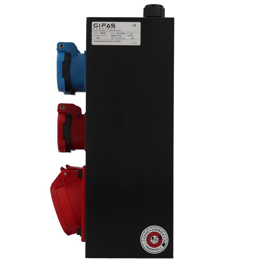 Quadro elettrico in gomma dura tipo 3020, nero