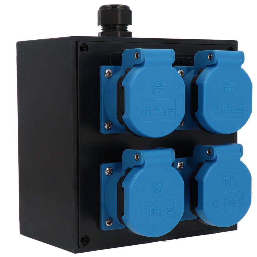 Small hard rubber distributor box type 1616, black