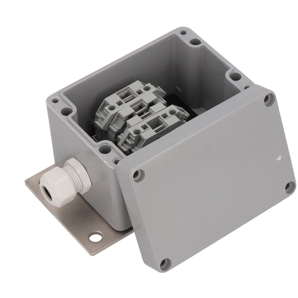 Scatola con condensatore appart. sistema InduLED Basic, allogiamento sopra muro, necessario per sistemi di lunghezza compresa tra 300m