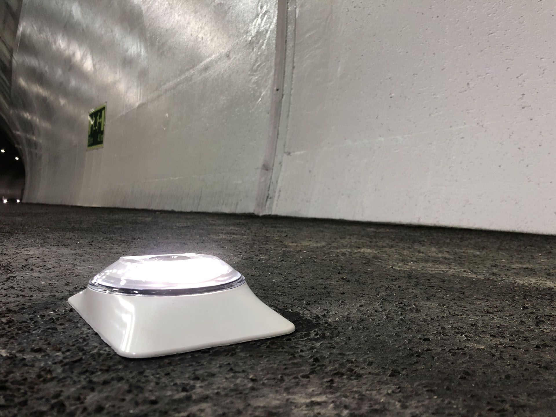 MarkLED ground light in a tunnel ensures clearly visible path markings and increased safety in traffic areas
