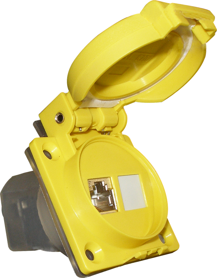 Built-in socket 1xRJ45, Cat. 6, module 8, yellow, IP55