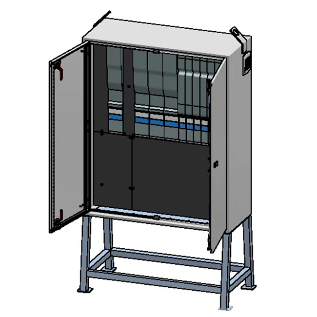 Quadro di distribuzione in lamiera d'acciaio da 630A su supporto