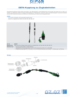 07 07 DEFA connector for spring-driven cable reels