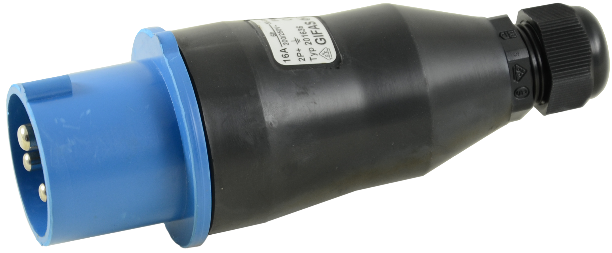 Solid rubber plug CEE 16A/230V,