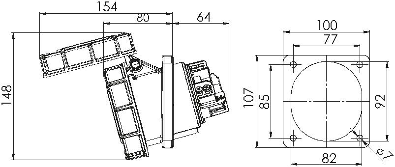 Presa da incasso in plastica CEE IP67