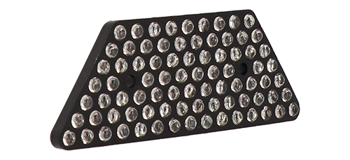 Reflektierender Einsatz Kunststoff schwarz,82 Glasperlen weiss, 86.5x30.6mm,