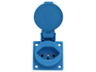 Presa da incasso tipo 13 IP20 blu con coperchio