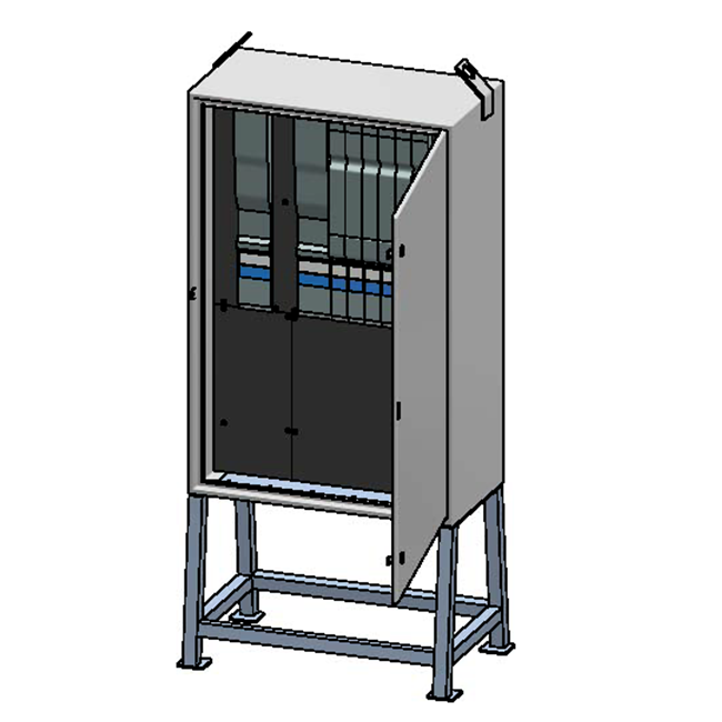 Quadro di distribuzione in lamiera d'acciaio da 400A su supporto