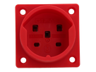 Prise à encastrer type 25 IP20 rouge sans couvercle