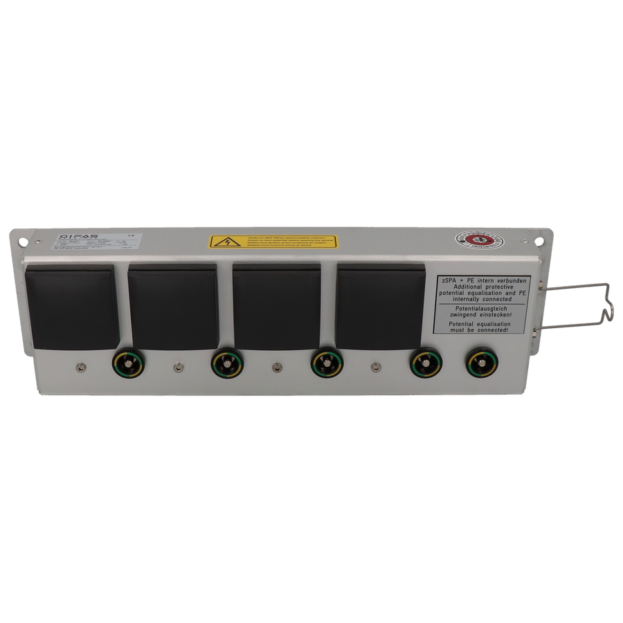 Spitalbox Aluminium, 4xT13(IP20 mit Klappdeckel), 5xPOAG,