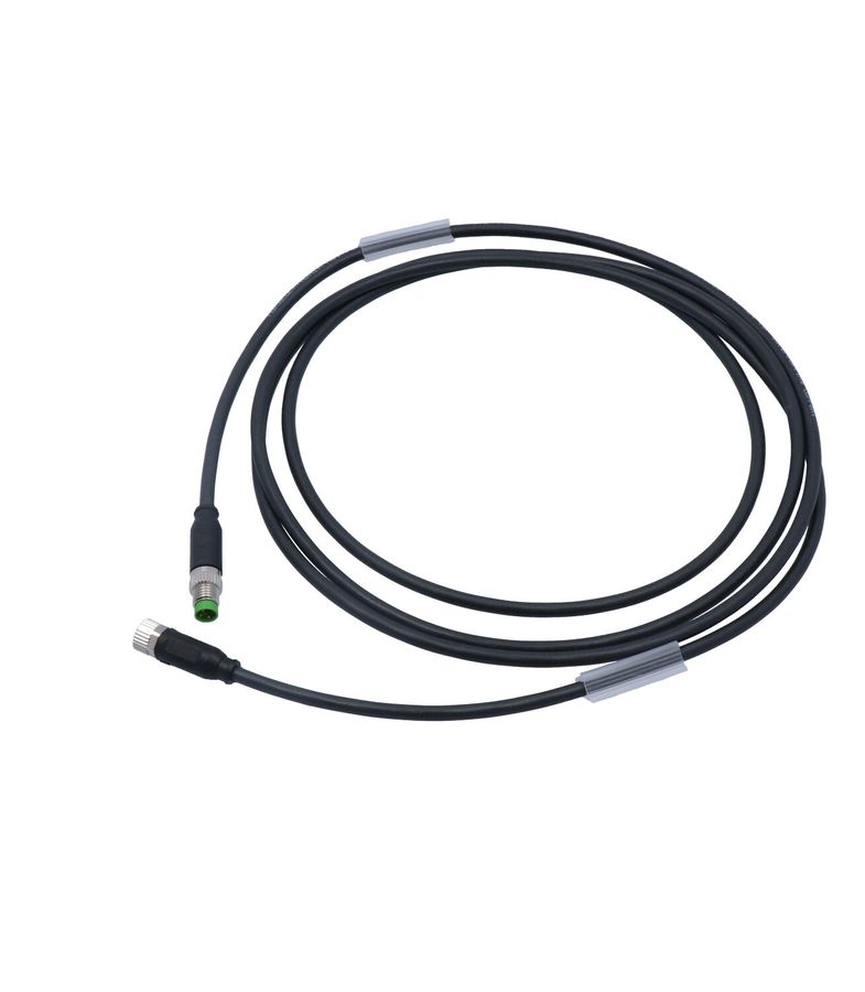 Extension cable 2m, black, with plug,