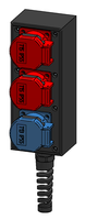 Small mobile distribution box hard rubber type 1600