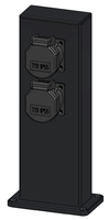 Power column ES 100, black painted RAL9005