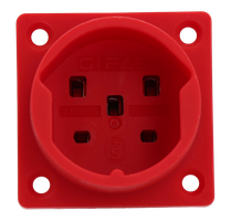 Prise à encastrer type 25 IP20 rouge sans couvercle