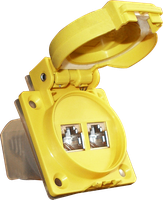 Built-in socket 2xRJ45, Cat. 6, module 8, yellow, IP55