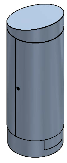 Colonnina di energia RONDO L lucidata V2A, coperchio inclinato