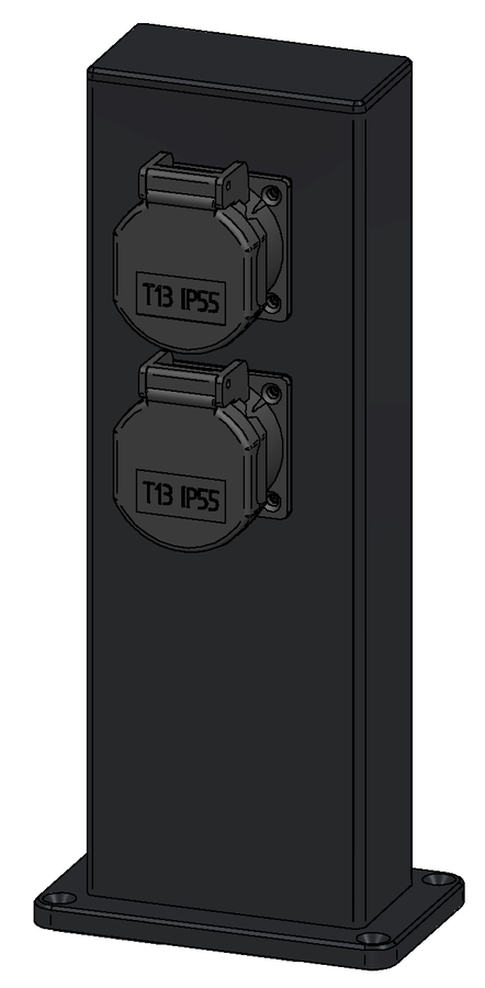 Power column ES 100, black painted RAL9005