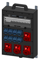 Mobile wall-mounted distribution box hard rubber type 7800