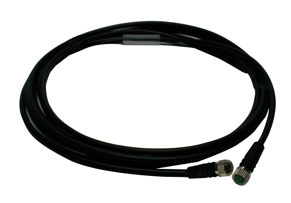 Extension cable 5m, black, with plug,