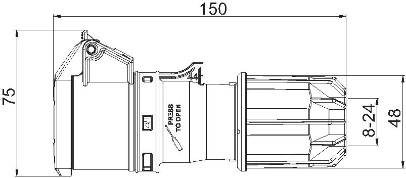 Kupplung Kunststoff CEE IP44